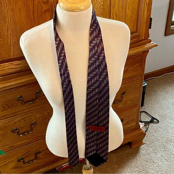 Missoni 100% Silk Mens Tie Colorful Geometric Design Work Wear Designer - Picture 6 of 16